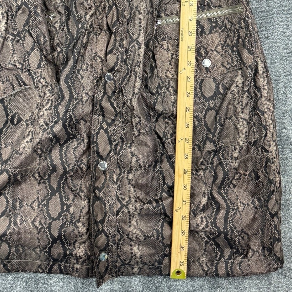 Michael Kors Snakeskin Print Trench Coat Jacket Brown Belted Womens S NWT - Picture 9 of 10